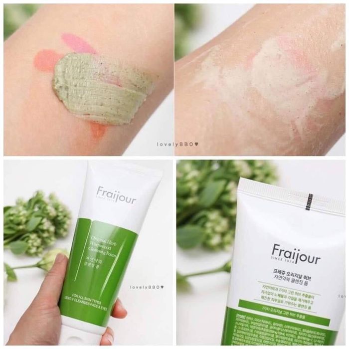 Sữa Rửa Mặt Ngải Cứu Fraijour Original Herb Wormwood Cleansing Foam - Hình ảnh 1