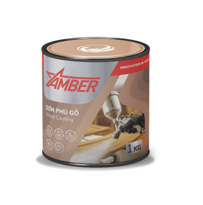 Hình ảnh minh họa Sơn Phủ Amber trên bề mặt gỗ