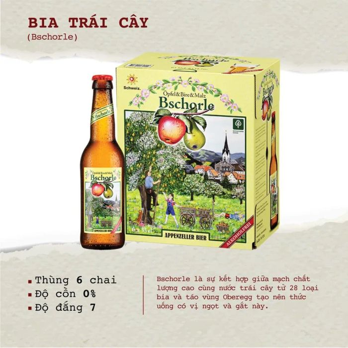 Hình ảnh Bschorle - Bia trái cây không cồn Thụy Sĩ