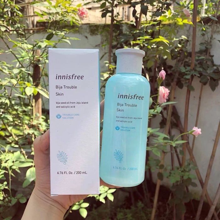 Hình ảnh thực tế nước hoa hồng Innisfree Jeju Bija Trouble Skin