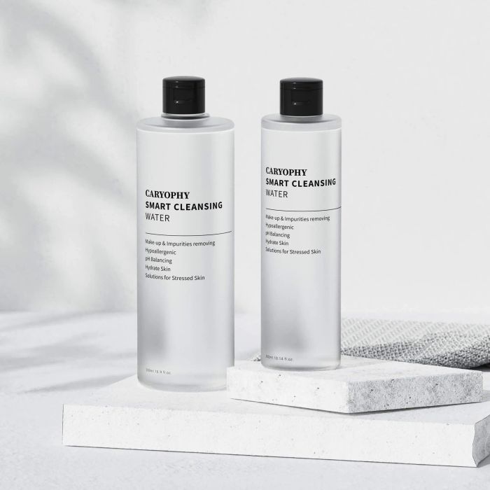 Hình ảnh thực tế Caryophy Smart Cleansing Water - Thiết kế chai nhựa cao cấp với tone xanh ngọc bảo vệ môi trường