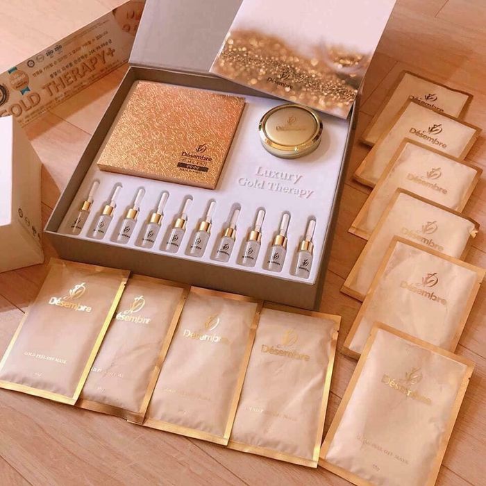 Bộ Mặt Nạ Vàng Lá 24k Nâng Cơ Chống Lão Hóa Desembre Luxury Gold Therapy ảnh 1