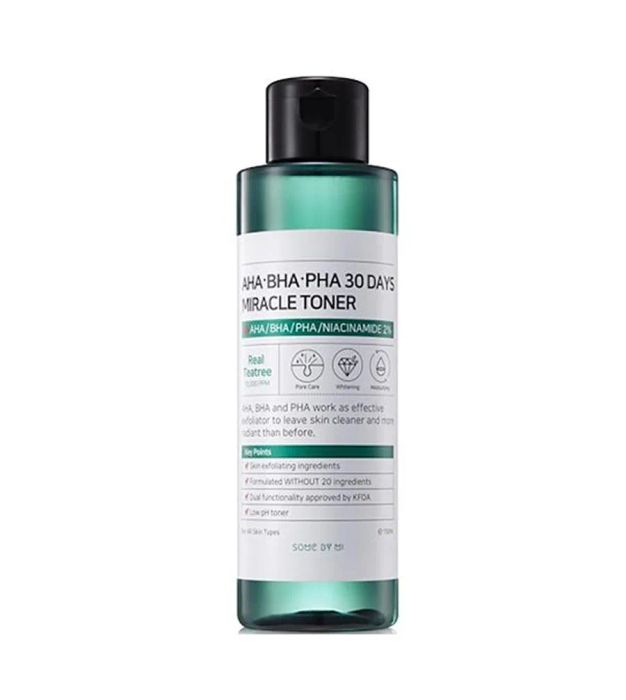 Some By Mi AHA-BHA-PHA 30 Days Miracle Toner - Minh chứng cho sự kỳ diệu khi kết hợp khoa học và thiên nhiên, mang đến làn da không tì vết sau 1 tháng.