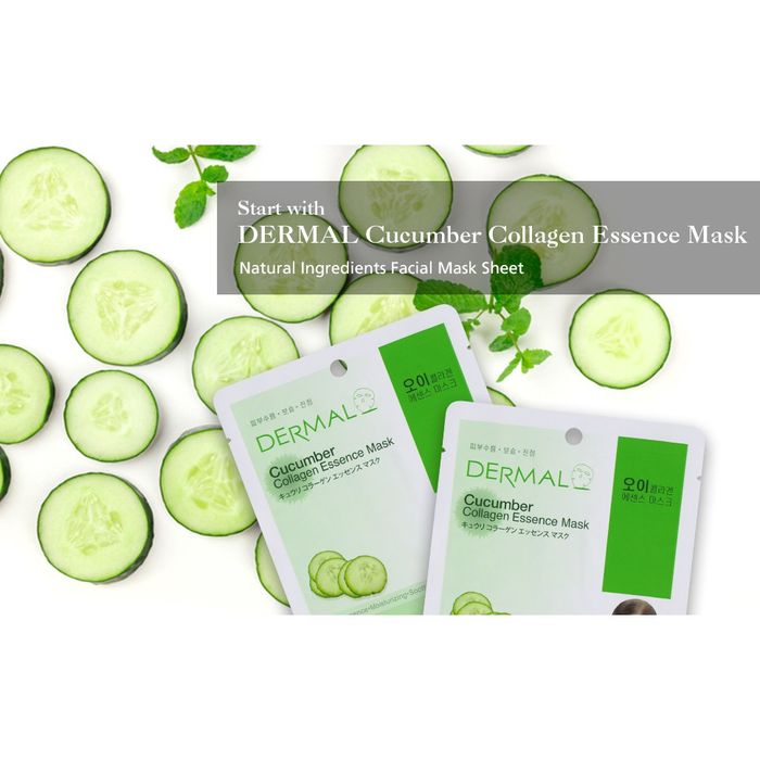 Hình ảnh mặt nạ Dermal Cucumber Collagen - Căng mướt da chỉ sau 15 phút
