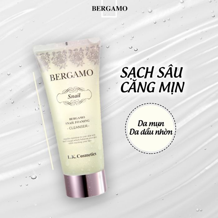 Hình ảnh Sữa rửa mặt Bergamo Snail Foaming Cleanser chính hãng