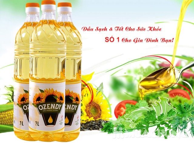 Hình ảnh chân thực dầu hướng dương OZENDY cao cấp