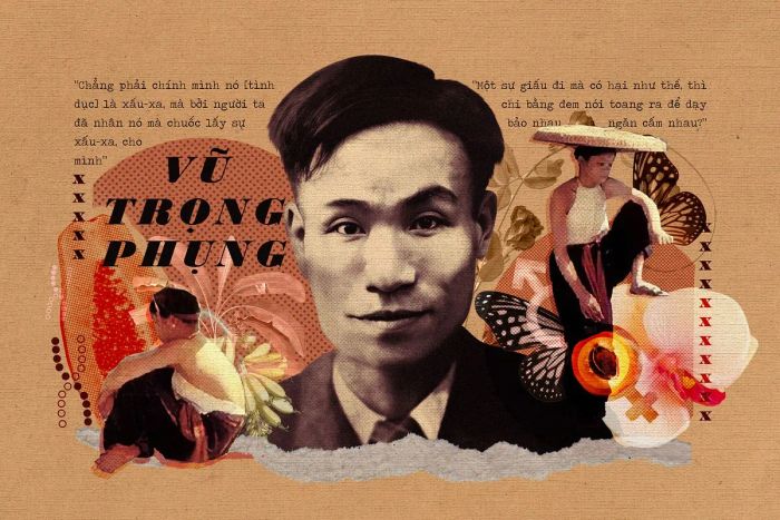 Chân dung Vũ Trọng Phụng - Gương mặt thanh tú với ánh mắt sắc lạnh ẩn sau cặp kính trắng, toát lên vẻ thông minh và một tinh thần phản kháng mãnh liệt
