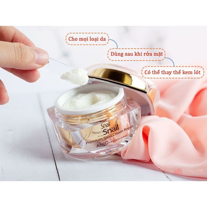 Hình ảnh kem phục hồi da Anjo Snail Cream Repair chính hãng