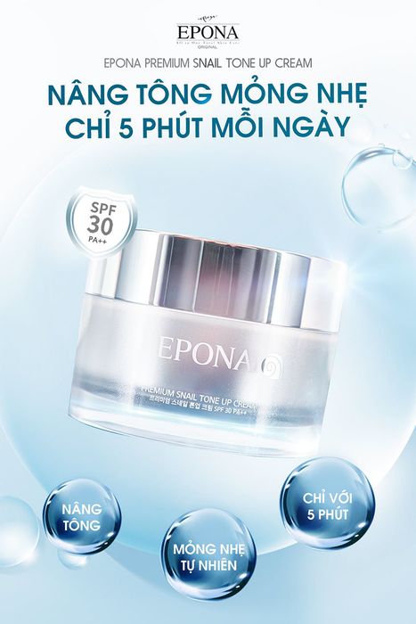 Ảnh minh họa hiệu quả kem dưỡng Epona Premium Snail Tone Up Cream