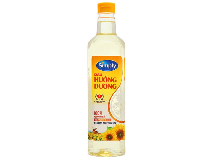 Hình ảnh chân thực dầu hướng dương Simply cao cấp