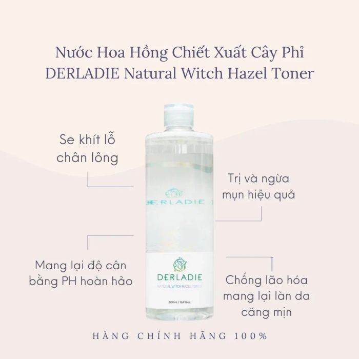Ảnh minh họa 2 - Derladie Witch Hazel Toner trong thiết kế tối giản, chứa đựng sức mạnh chăm sóc da từ thiên nhiên