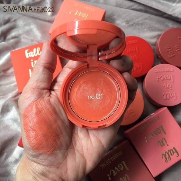 Hình ảnh thực tế Phấn Má Hồng Sivanna Fall In Love Over Take & Highlight - Bộ màu số 01 Pink Rose
