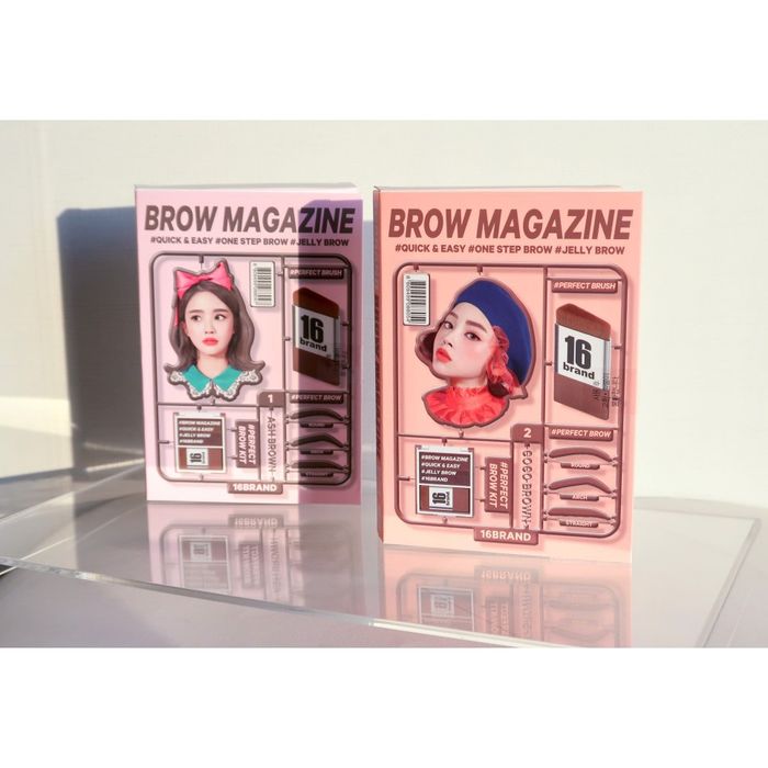 Bộ đôi phấn tán chân mày 16Brand Brow Magazine - Ảnh minh họa góc cận cảnh