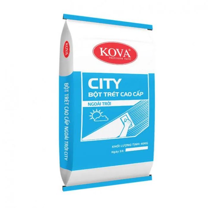 Hình ảnh thực tế thi công bột trét KOVA CITY trên bề mặt tường