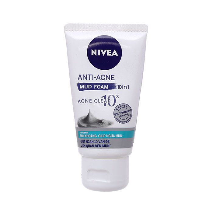 Hình ảnh chân thực sữa rửa mặt bùn khoáng Nivea Anti Bubbles Mud Foam 5in1
