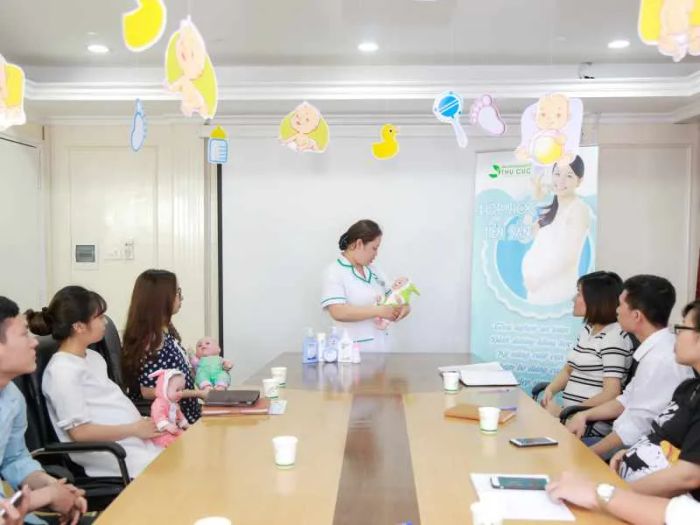 Hình ảnh lớp học tiền sản tại Bệnh viện Đa khoa Quốc tế Thu Cúc