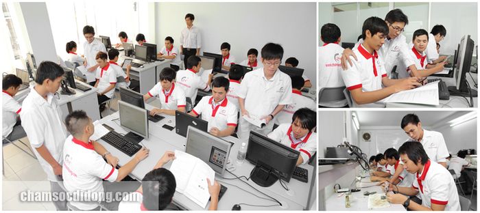 Hình ảnh thực tế tại Trung Tâm Dạy Nghề Sửa Chữa Điện Thoại & Laptop 24h - Không gian học tập hiện đại