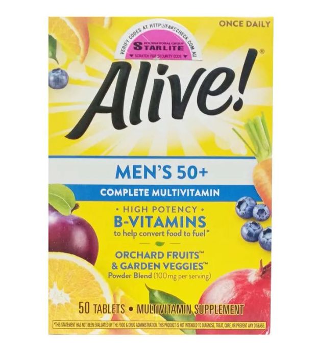 Alive Men's 50+ - Hình ảnh thực tế sản phẩm vitamin tổng hợp cao cấp