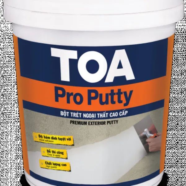 Hình ảnh thực tế bột trét Toa Pro Putty trên bề mặt tường ngoại thất