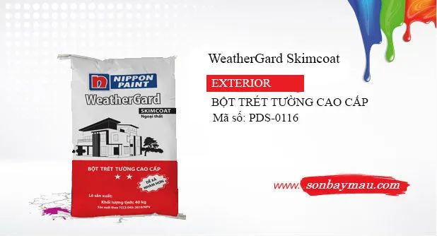 Hình ảnh thực tế bột trét tường Nippon Weathergard Skimcoat - góc nhìn cận cảnh