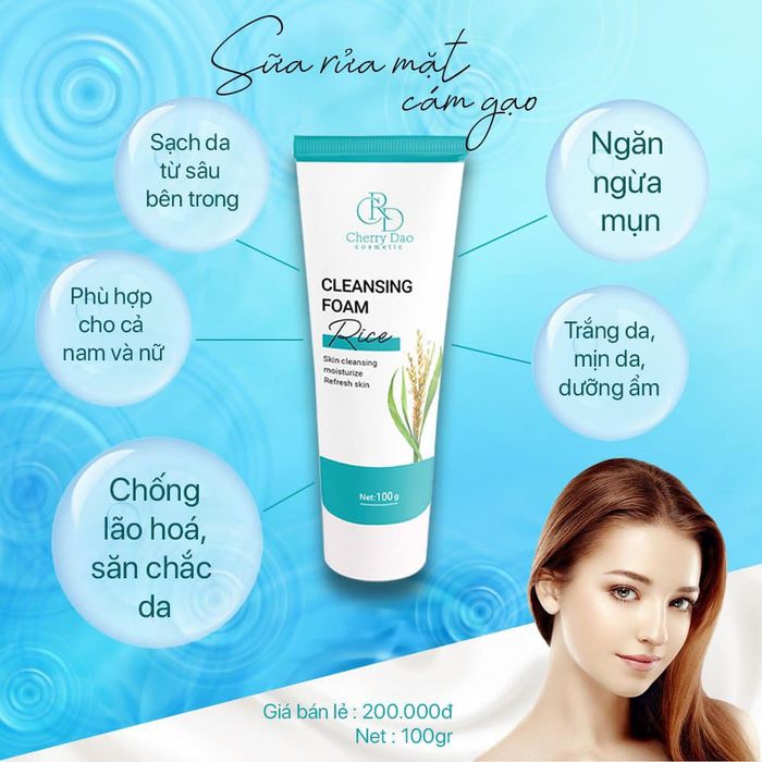 Hình ảnh sữa rửa mặt dưỡng ẩm CRD cám gạo