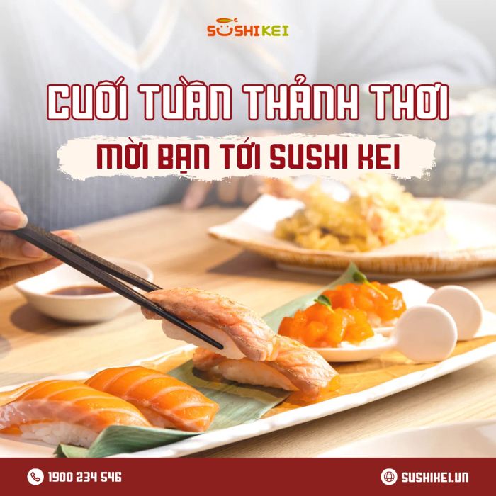 Không gian ấm cúng tại Sushi Kei