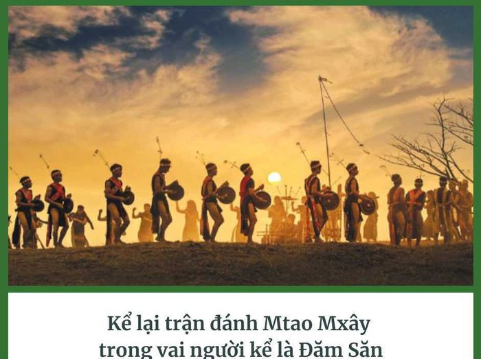 <i>Bức họa miêu tả cảnh Đăm Săn uy dũng trong trận chiến (Nguồn: Tư liệu văn hóa dân gian)</i>
