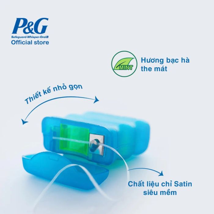 Hình ảnh thực tế chỉ nha khoa Oral-B Satin - Thiết kế thông minh cho nụ cười khỏe mạnh