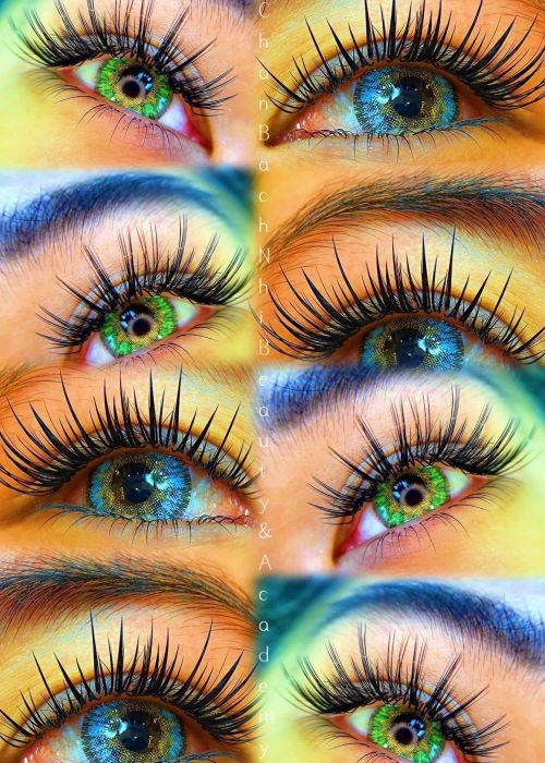 Hình ảnh thực tế kiểu mi Volume nghệ thuật tại Chắn Bạch Nhi Beauty