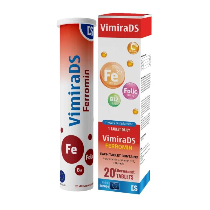 Hình ảnh chi tiết viên sủi VimiraDS Ferromin - góc nhìn cận cảnh