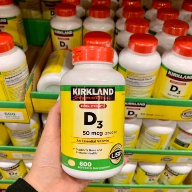 Hình ảnh Viên uống Vitamin D3 Kirkland Extra Strength 50mcg