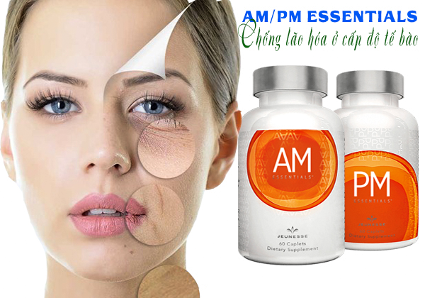 Hình ảnh thực tế viên uống trẻ hóa da Jeunesse AM Essentials