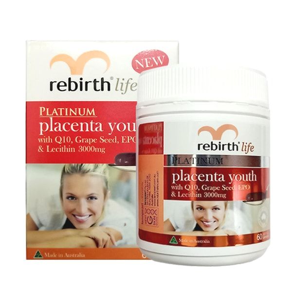 Hình ảnh thực tế Rebirth Platinum Placenta Youth - Viên uống nhau thai cừu cao cấp từ thương hiệu uy tín Lanopearl Australia