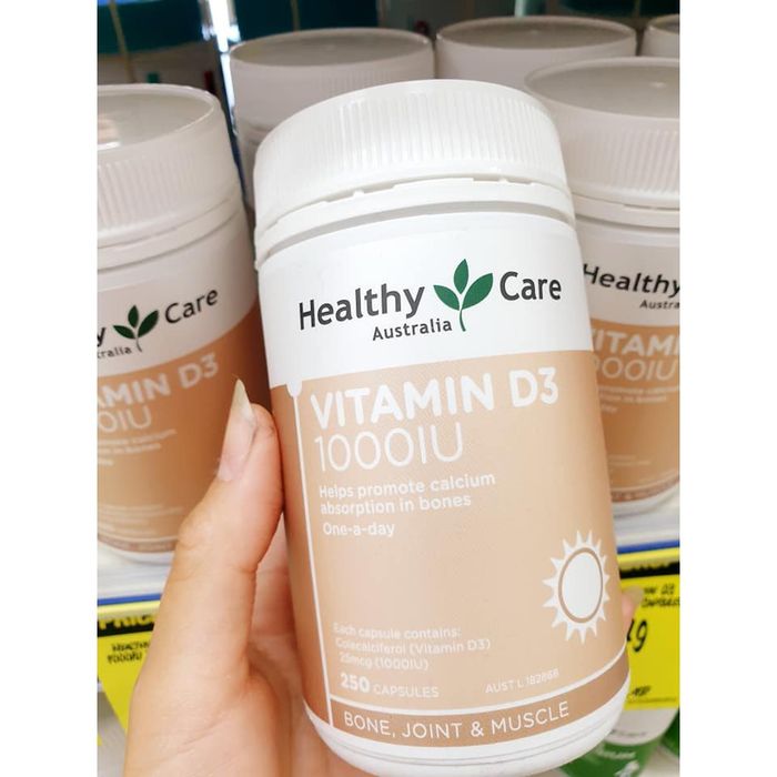 Bao bì sản phẩm Healthy Care Vitamin D3 1000IU