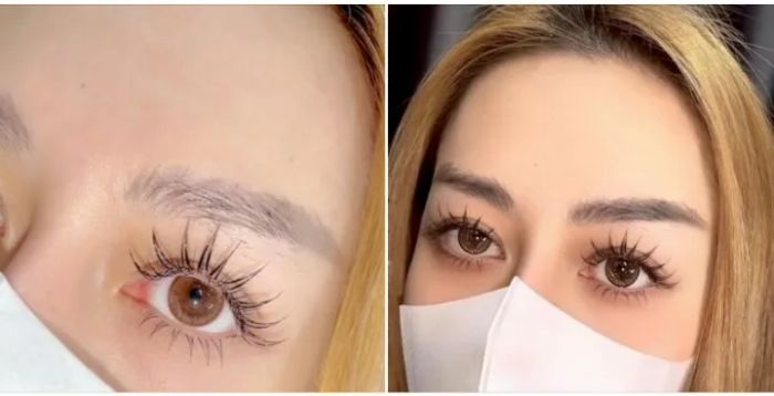 Hình ảnh thực tế kiểu mi Volume sang trọng tại Mộng Thường Beauty Eyelash