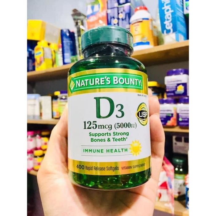 Bao bì và thiết kế viên uống Nature's Bounty Vitamin D3 5000IU