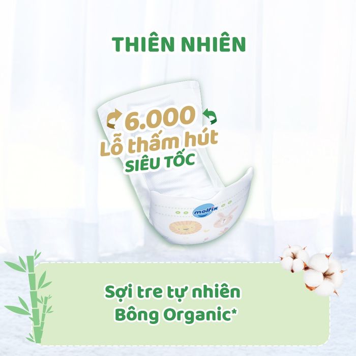 Hình ảnh thực tế miếng lót sơ sinh Molfix - phiên bản thiên nhiên