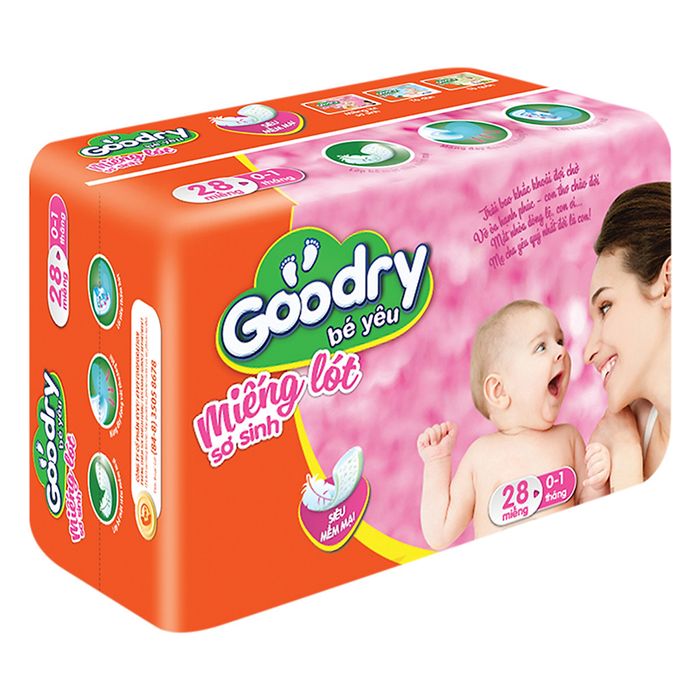 Hình ảnh chân thực miếng lót sơ sinh Goodry phiên bản Newborn
