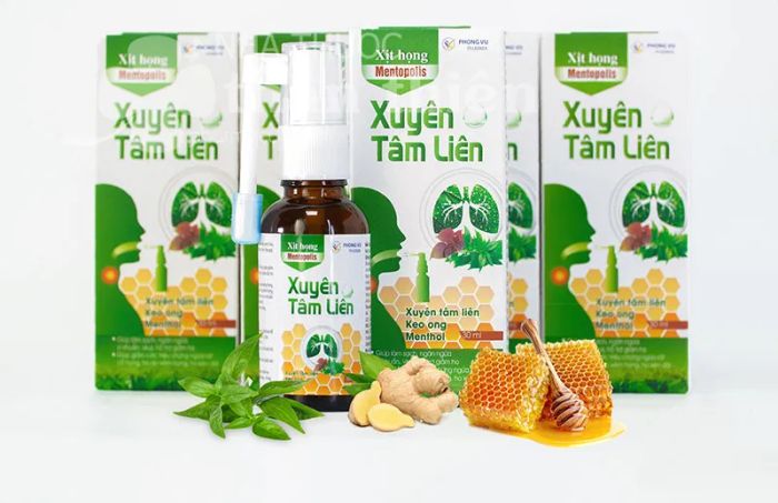 Hình ảnh thực tế chai Xịt họng Mentopolis Xuyên Tâm Liên