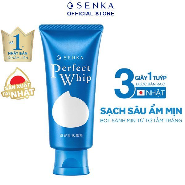 Perfect Whip Senka ảnh 1 - Hình ảnh chân thực về kết cấu kem trắng mịn cùng bọt kem dày đặc đặc trưng của dòng sản phẩm.