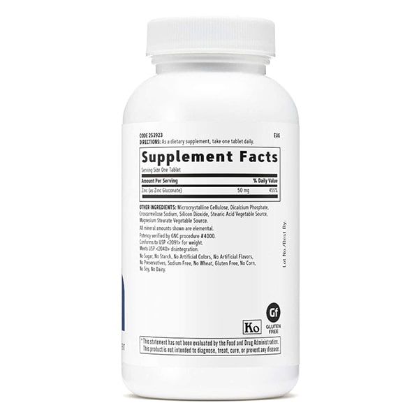 Hình ảnh bao bì viên uống GNC Zinc 50mg chính hãng