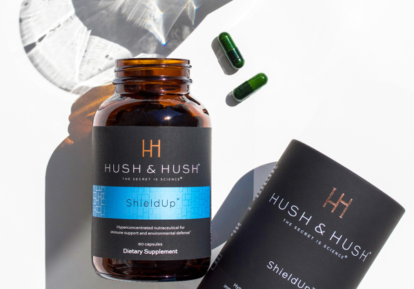 Hình ảnh bao bì Viên Uống Hush & Hush ShieldUp - Thiết kế sang trọng đẳng cấp