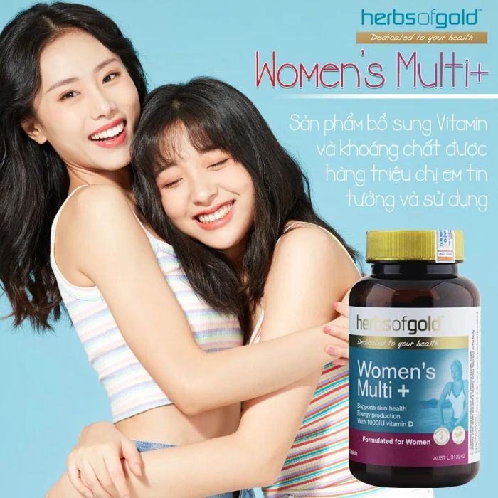 Hình ảnh sản phẩm Herbs of Gold Women's Multi+ - Viên uống vàng cho sức khỏe phụ nữ