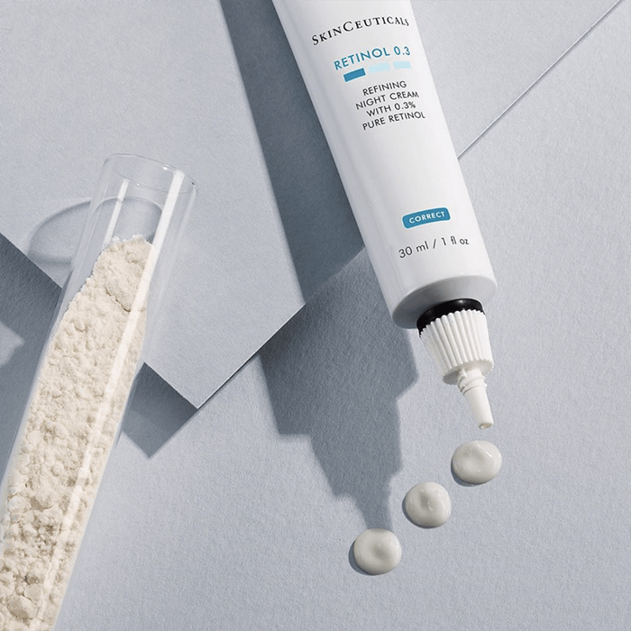 Hình ảnh minh họa hiệu quả trước/sau khi sử dụng SkinCeuticals Correct Retinol 0.3
