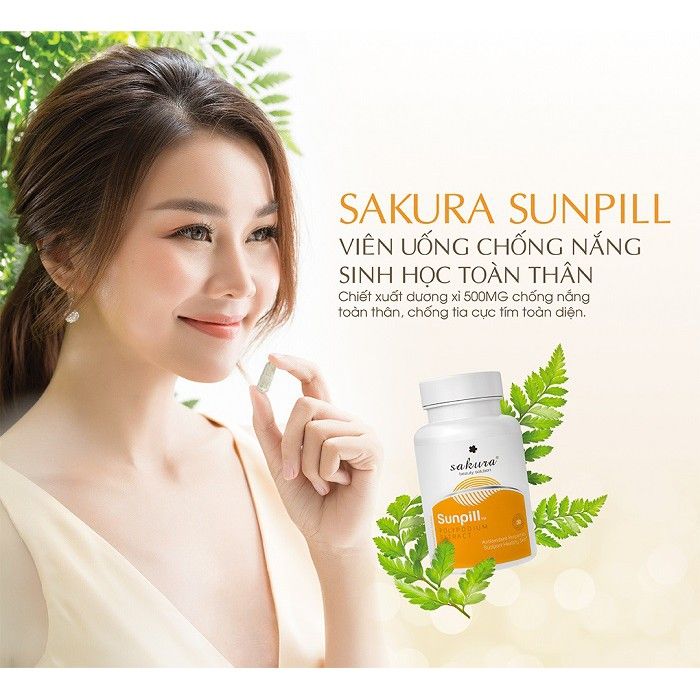 Hình ảnh thực tế Viên Uống SAKURA SUNPILL - Vệ sĩ bảo vệ da toàn thân