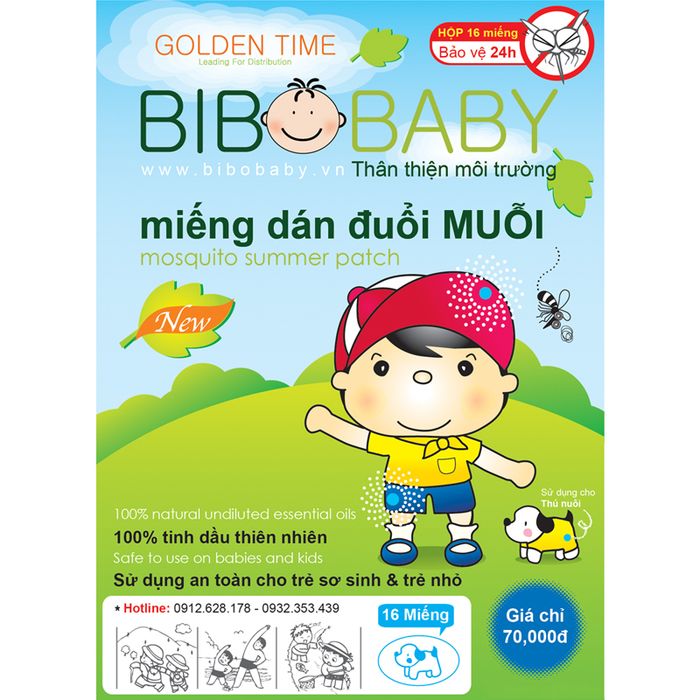 Hình ảnh miếng dán đuổi muỗi Bibobaby chính hãng