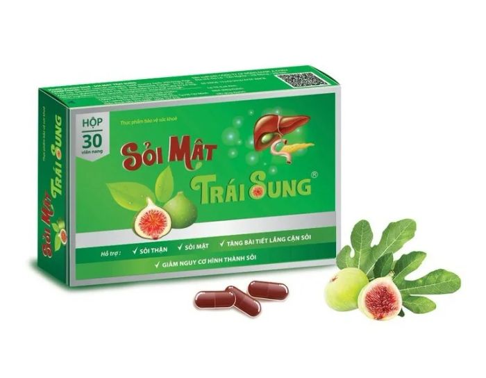 Hình ảnh bao bì Sỏi Mật Trái Sung với tem chống giả