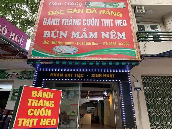 Hình ảnh bánh tráng cuốn thịt heo đặc sản tại Chú Thuỷ