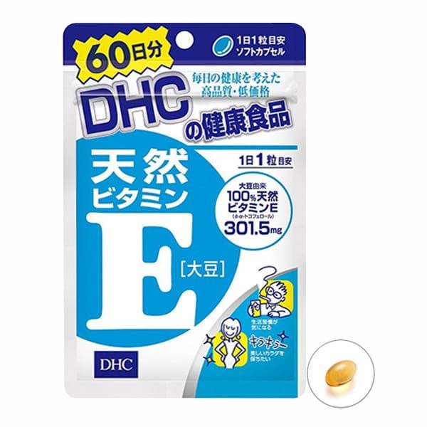 Hình ảnh bao bì và thành phần DHC Vitamin E Nhật Bản