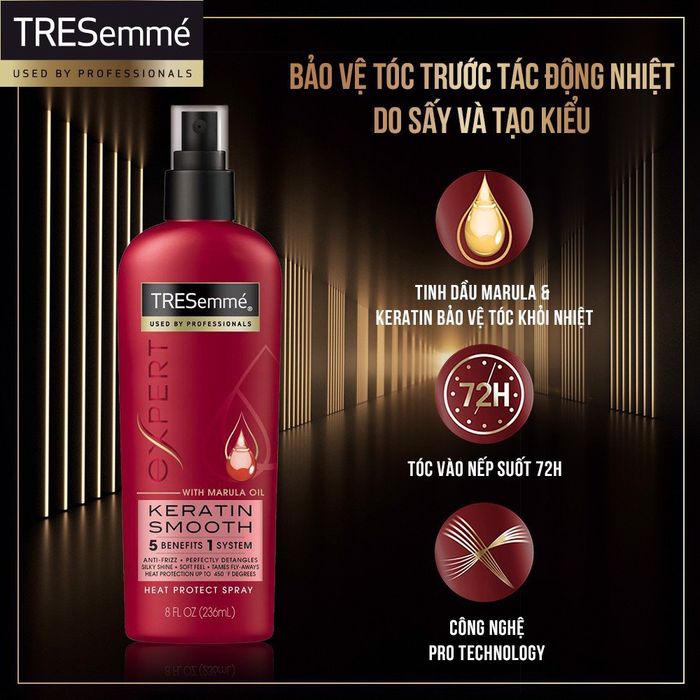 Hình ảnh thực tế: Xịt dưỡng tóc Tresemme Keratin Smooth - Flat Iron Smoothing Spray